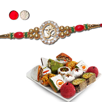 "Rakhi - ZR-5560 A (Single Rakhi),500gms of Kaju Assorted Sweets - Click here to View more details about this Product